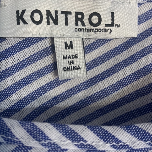 Given as Gift Blue and White Bell Sleeved Blouse - Picture 6 of 7